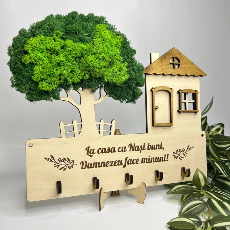 Suport pentru chei "La casa cu Nani buni, Dumnezeu face minuni!"