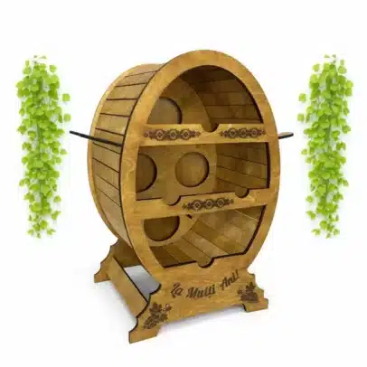 Mini Bar “Butoi” pentru 4 sticle de vin și 6 pahare