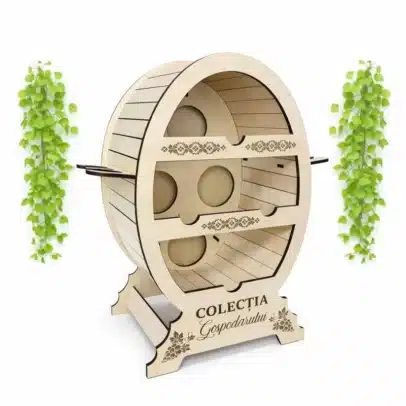 Mini Bar “Butoi” pentru 4 sticle de vin și 6 pahare