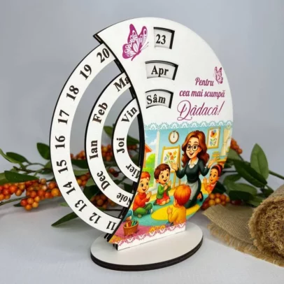 Calendar Veșnice Rotunde cu Tipar "Dădacă"