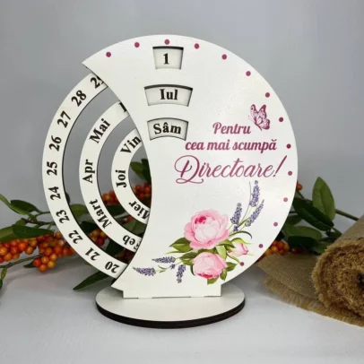 Calendar Veșnice Rotunde cu Tipar "Profesoară"