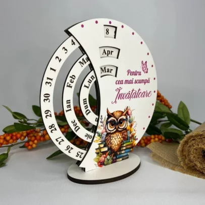 Calendar Veșnice Rotunde cu Tipar "Învățătoare"