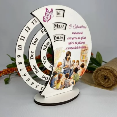 Calendar Veșnice Rotunde cu Tipar "Educătoare"