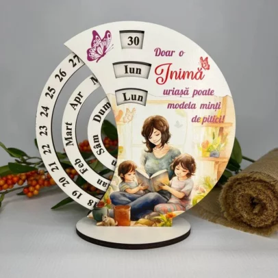 Calendar Veșnice Rotunde cu Tipar "Educătoare"