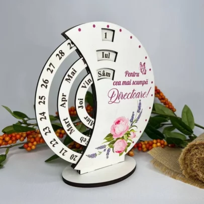 Calendar Veșnice Rotunde cu Tipar "Profesoară"