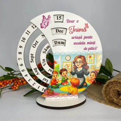 Calendar Veșnice Rotunde cu Tipar "Educătoare"