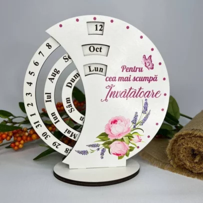 Calendar Veșnice Rotunde cu Tipar "Învățătoare"