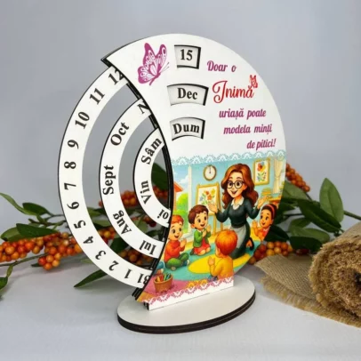 Calendar Veșnice Rotunde cu Tipar "Educătoare"