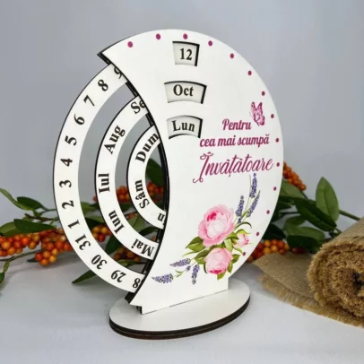 Calendar Veșnice Rotunde cu Tipar "Învățătoare"