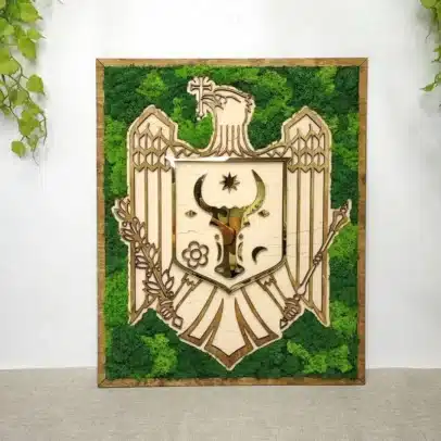Panou cu lichieni "Stema Republicii Moldova"
