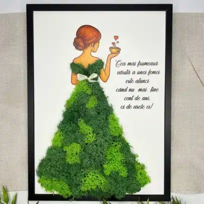 Tablou din Licheni „Eleganța Verde”
