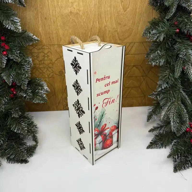 Cutie pentru sticlă de vin „Pentru cel mai scumpi Fin”