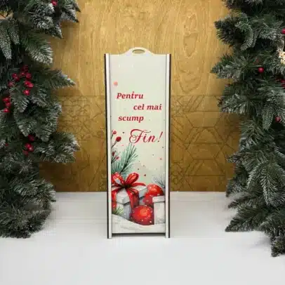Cutie pentru sticlă de vin „Pentru cel mai scumpi Fin”