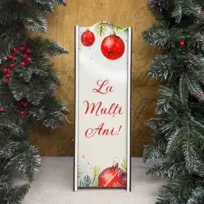 Cutie pentru sticlă de vin „La mulți ani”