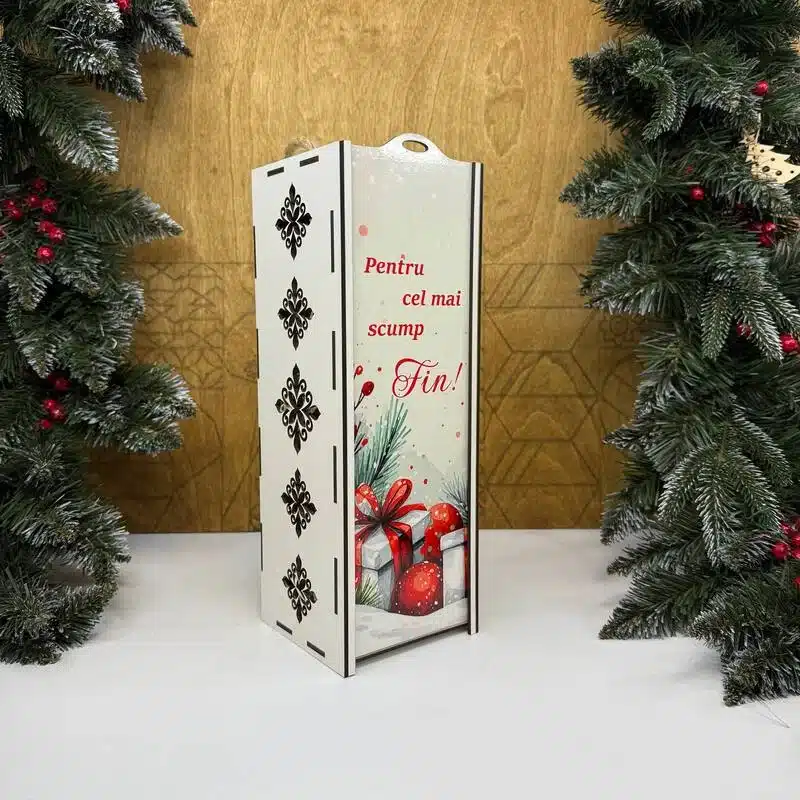 Cutie pentru sticlă de vin „Pentru cel mai scumpi Fin”