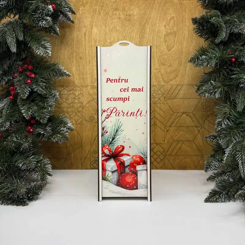 Cutie pentru sticlă de vin „Pentru cei mai scumpi Părinți”