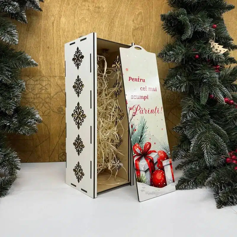 Cutie pentru sticlă de vin „Pentru cei mai scumpi Părinți”