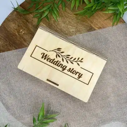 Cutie pentru poze și USB-stick „Wedding Story”
