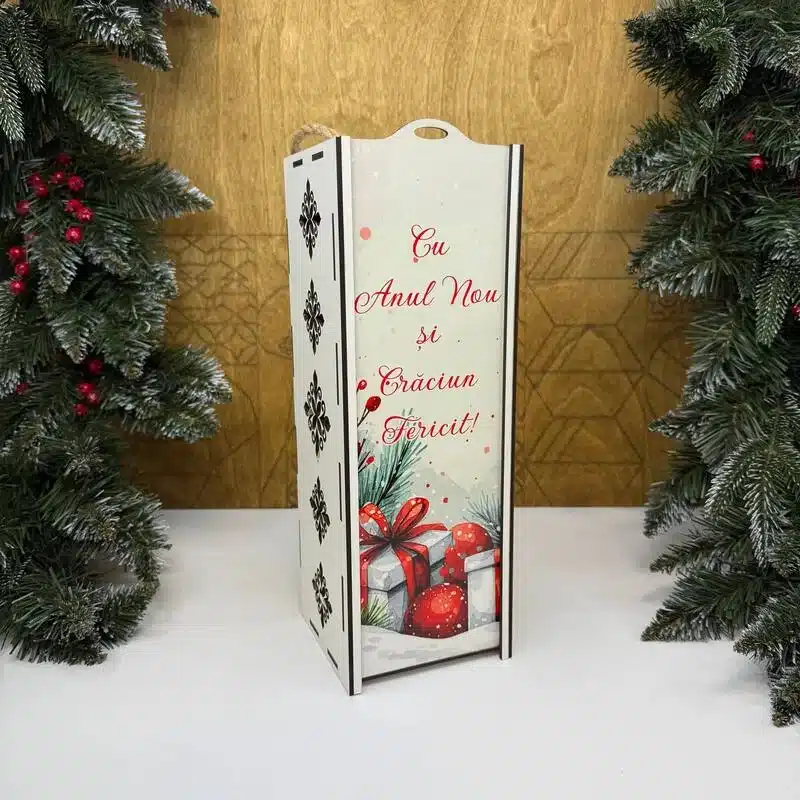 Cutie pentru sticlă de vin „Cu Anul Nou”