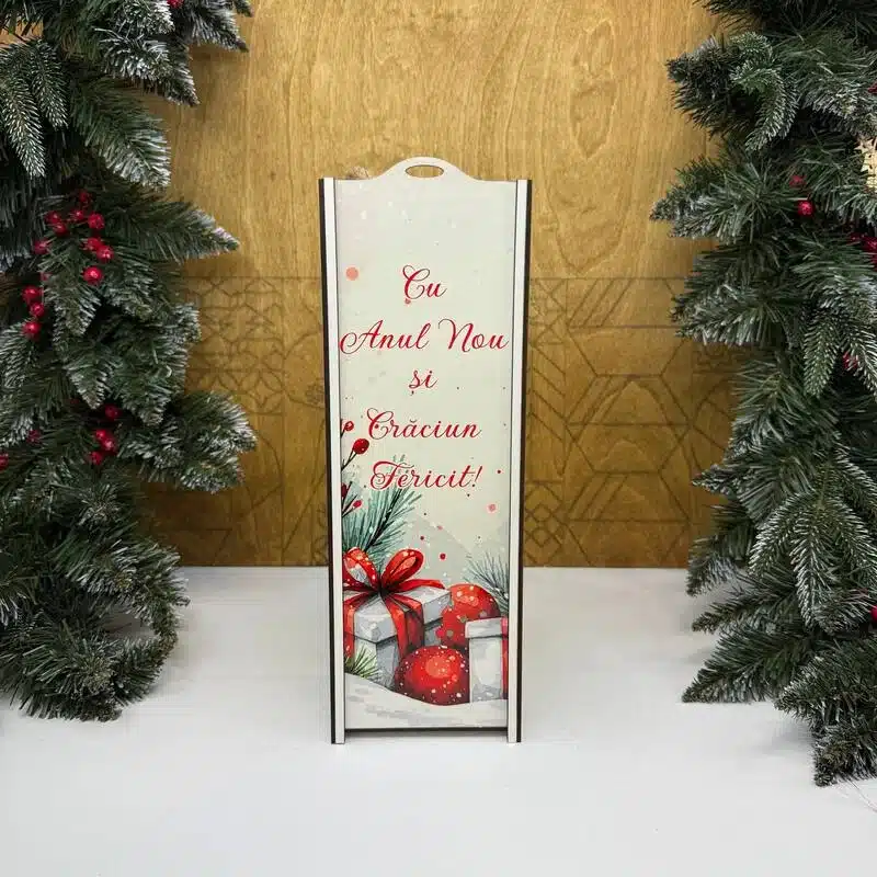 Cutie pentru sticlă de vin „Cu Anul Nou”