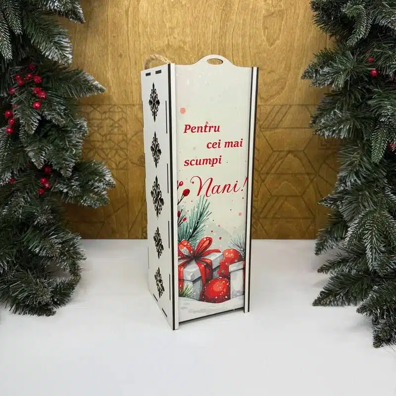 Cutie pentru sticlă de vin „Pentru cei mai scumpi Nani”