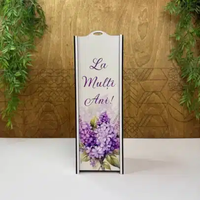 Ladă din HMDF alb "La Mulți Ani"